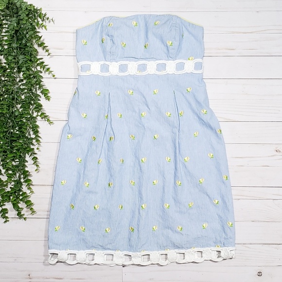 Lilly Pulitzer Dresses & Skirts - Lilly Pulitzer Seersucker Strapless Dress Lemons